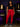 Lady Q’s Corner vibrant red high-waisted leggings worn by a woman with a black crop top and sneakers in a luxury room.