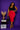 Lady Q’s Corner high-waisted red midi pencil skirt worn by a woman with a black crop top and heels against a purple wall